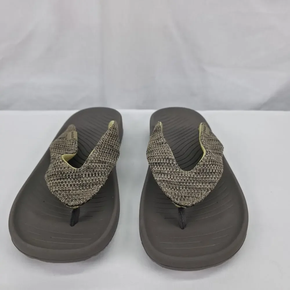 Hey Dude Milo Brown Flip Flop Sandals Mens US 10 Lightweight Comfort Beach